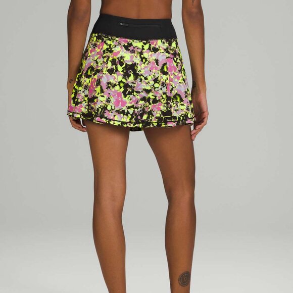 lululemon Pace Rival Mid-Rise Skirt Inflected Highlight Yellow/Black Size 8 Tall - Picture 5 of 5